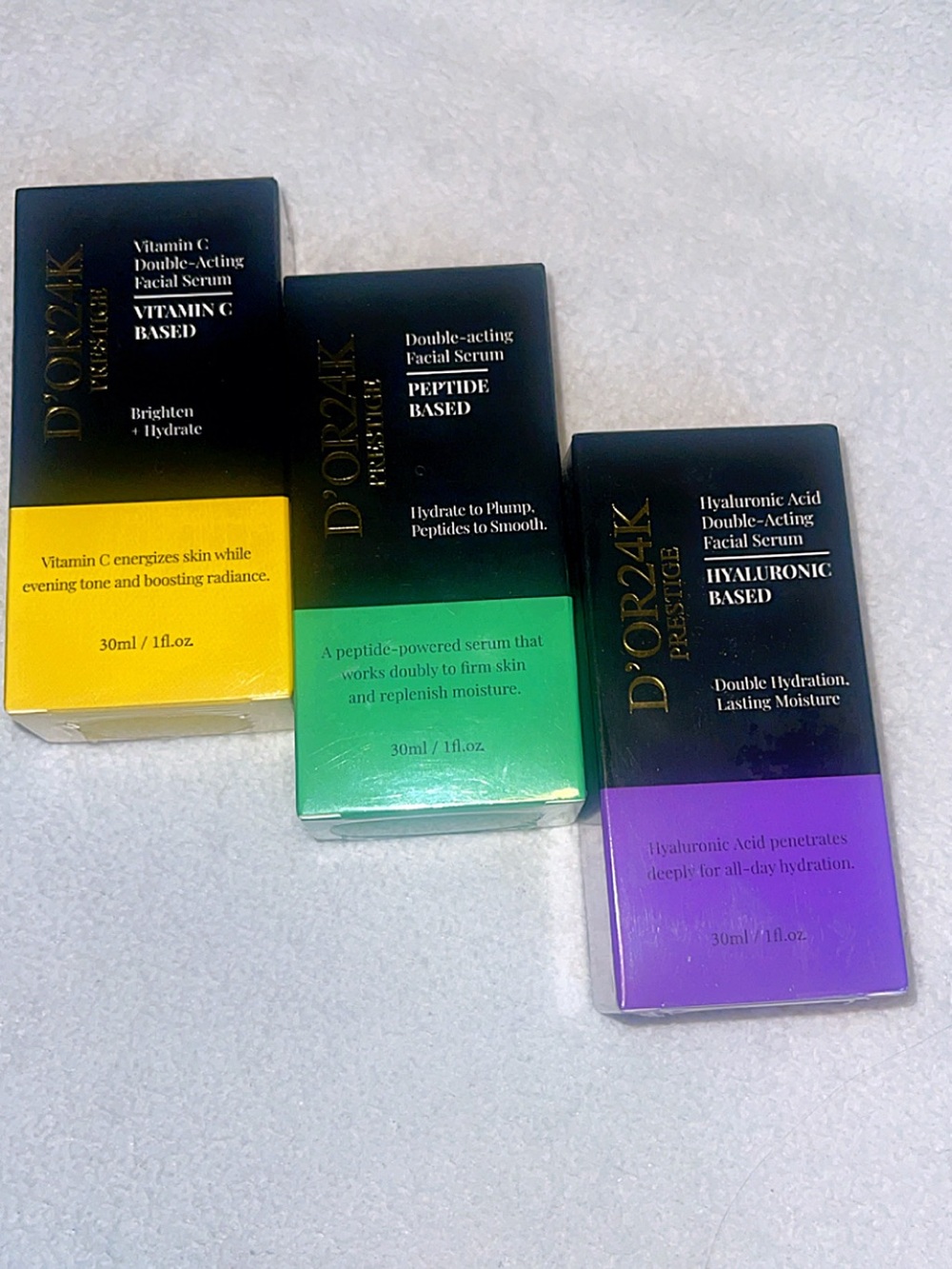 D'or24k Double-Acting Serum Bundle - Vitamin C, Peptide, Hyaluronic Acid -NEW